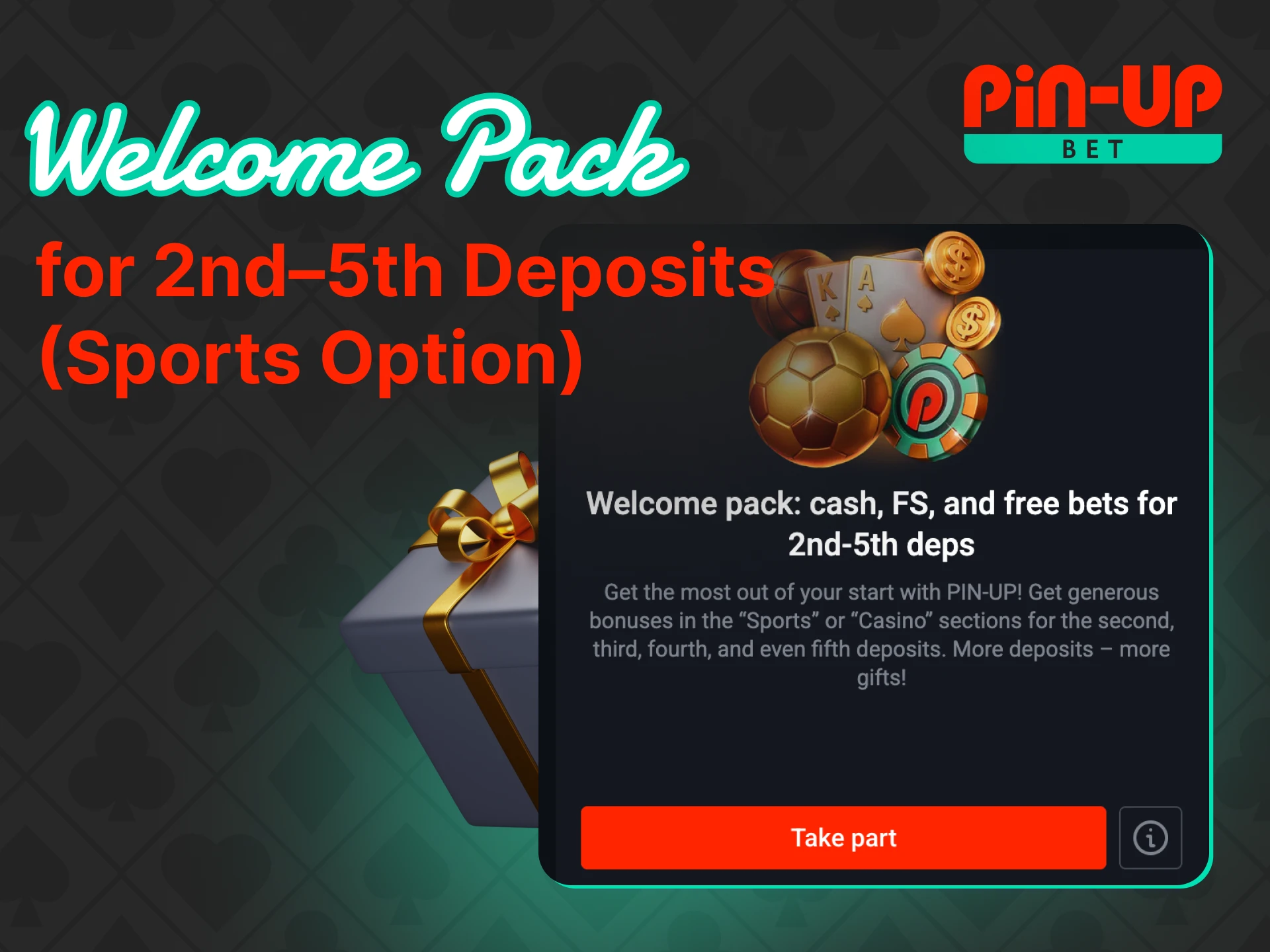 Welcome Pack for 2nd&ndash;5th Deposits (Sports Option)