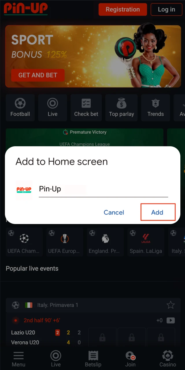 Confirm the Action